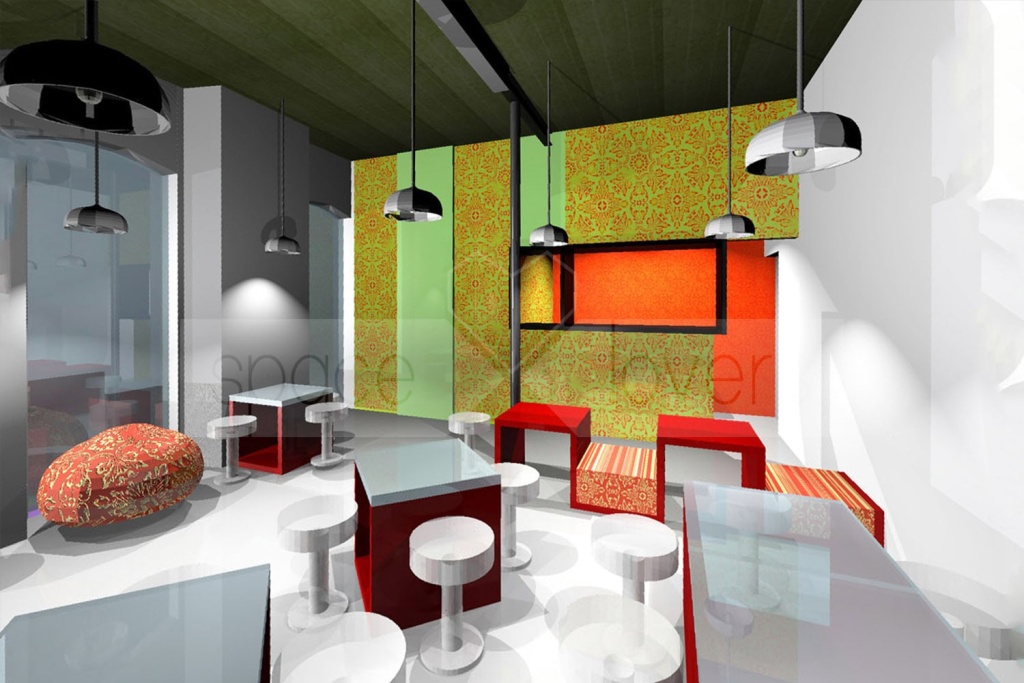 obra em setubal Bar Stichini - Imagem 3D do interior