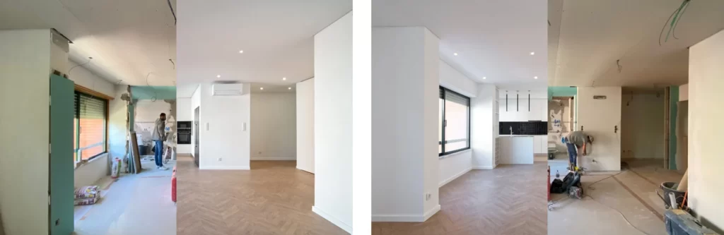 Foto de Remodelações _ Comparativo entre a fase de obra e após obra finalizada