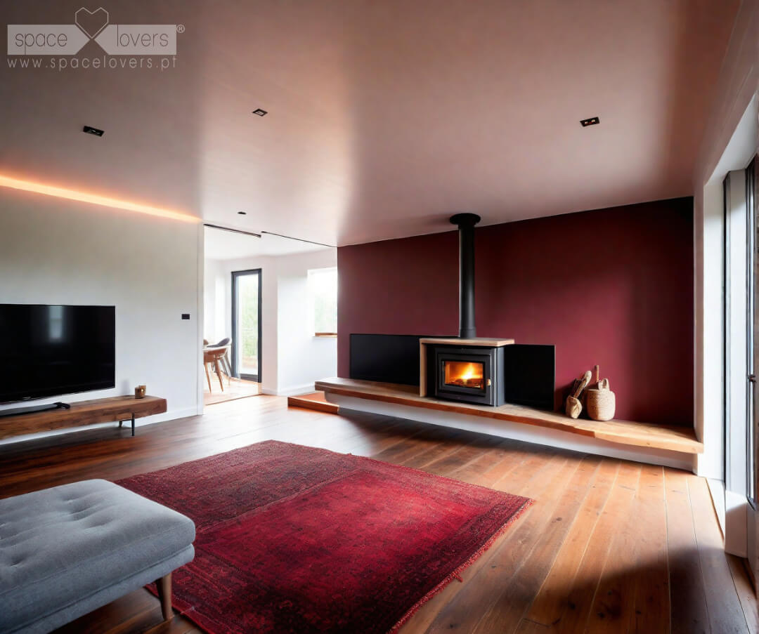 Sala de estar da moradia em Oeiras