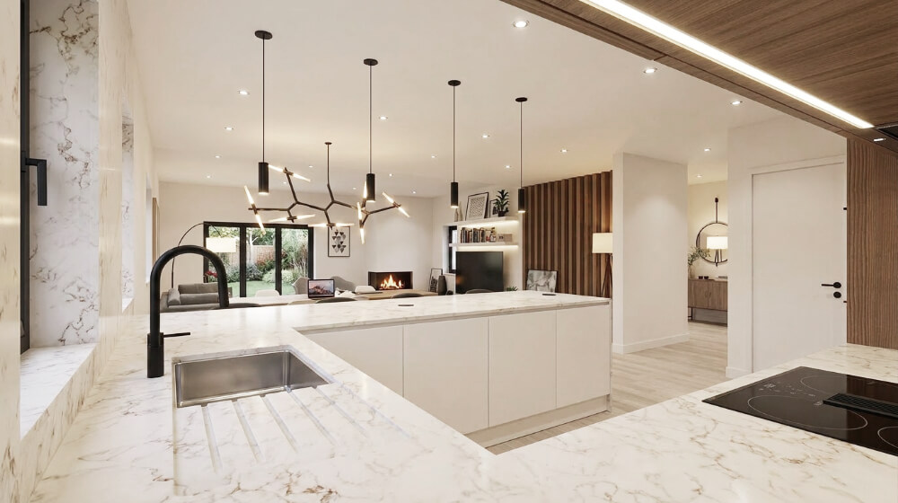 Remodelação de Moradia na Varzea de Sintra. Cozinha em U
