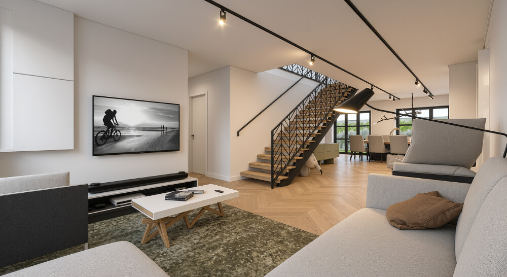 Remodelação de moradia no Bairro do Restelo em Lisboa. Sala de estar.